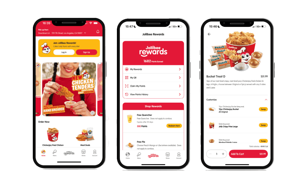 New Jollibee App mockups